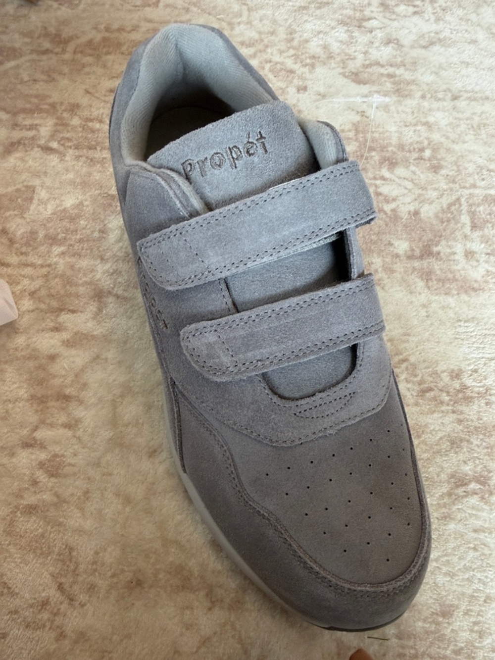 Propet Women’s Gray Suede Velcro Athletic Sneaker